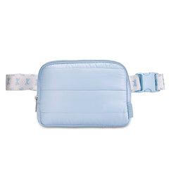 Blue Puffer Belt Bag with Bow Strap – Trendy Crossbody Fanny Pack for Girls / Top Trenz Outlets
