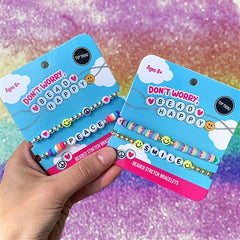 Don't Worry Bead Happy -Stretch Beaded Bracelets / Top Trenz For Sale