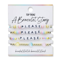 "Please, Please, Please" Bracelet Set – Trendy Music-Inspired Gifts for Teens / Top Trenz For Sale