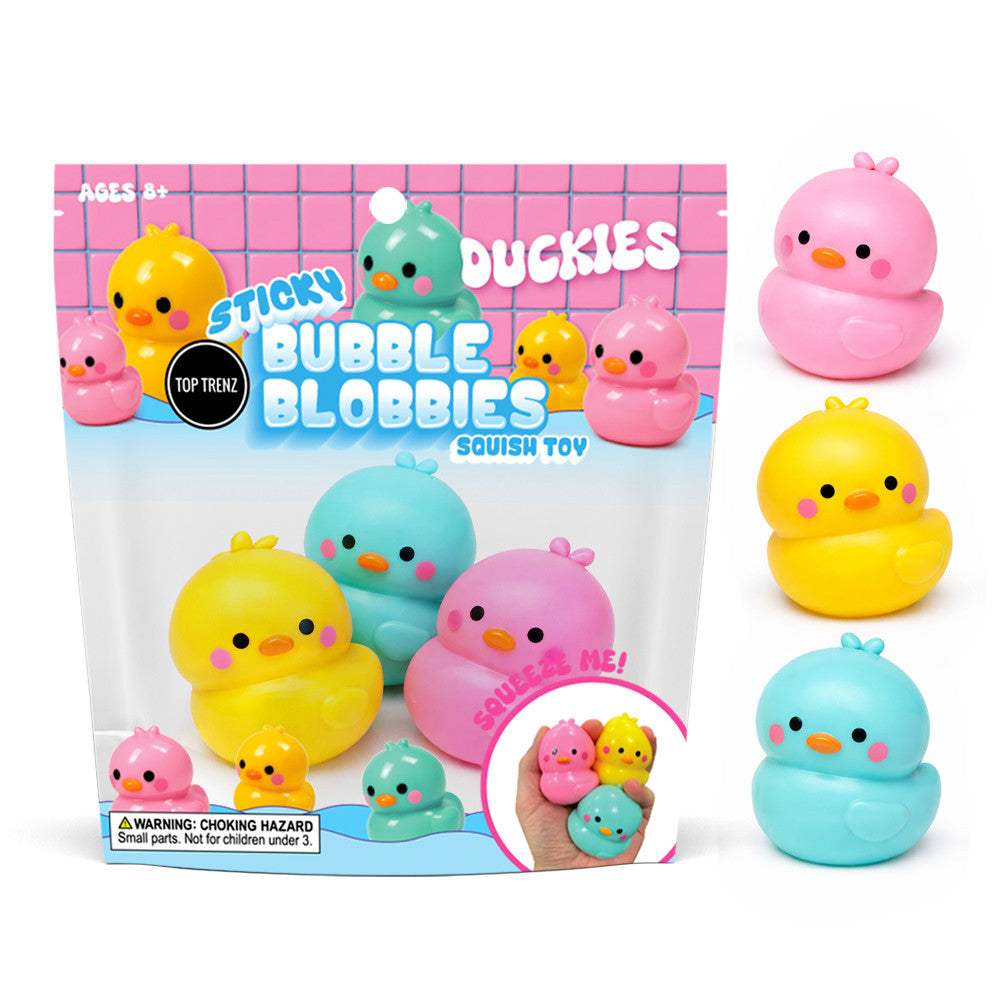 Sticky Bubble Blobbies – 3-Pack Squishy Duck Fidget Toys - Stretch, Stick & Squeeze / Top Trenz Online Shop