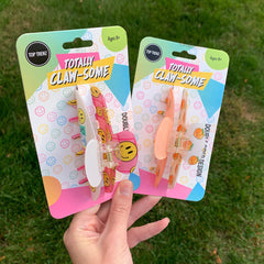 Two Sided Happy Print Claw Hair Accessory Clip / Top Trenz Discount