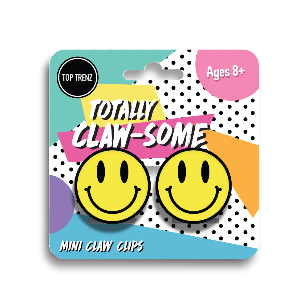 Mini Yellow Happy Claw Clips / Top Trenz Online
