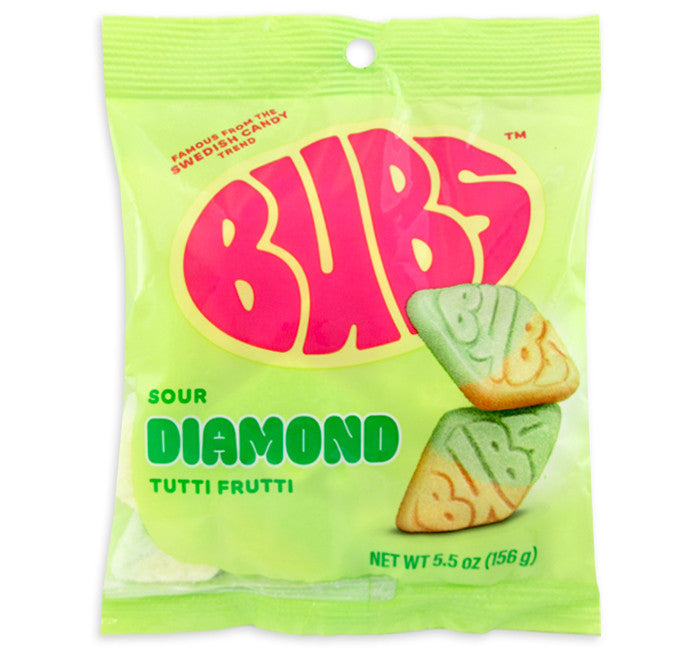 Bubs Godis Sour Diamond Tutti Frutti– Swedish Candy Favorite / Top Trenz US