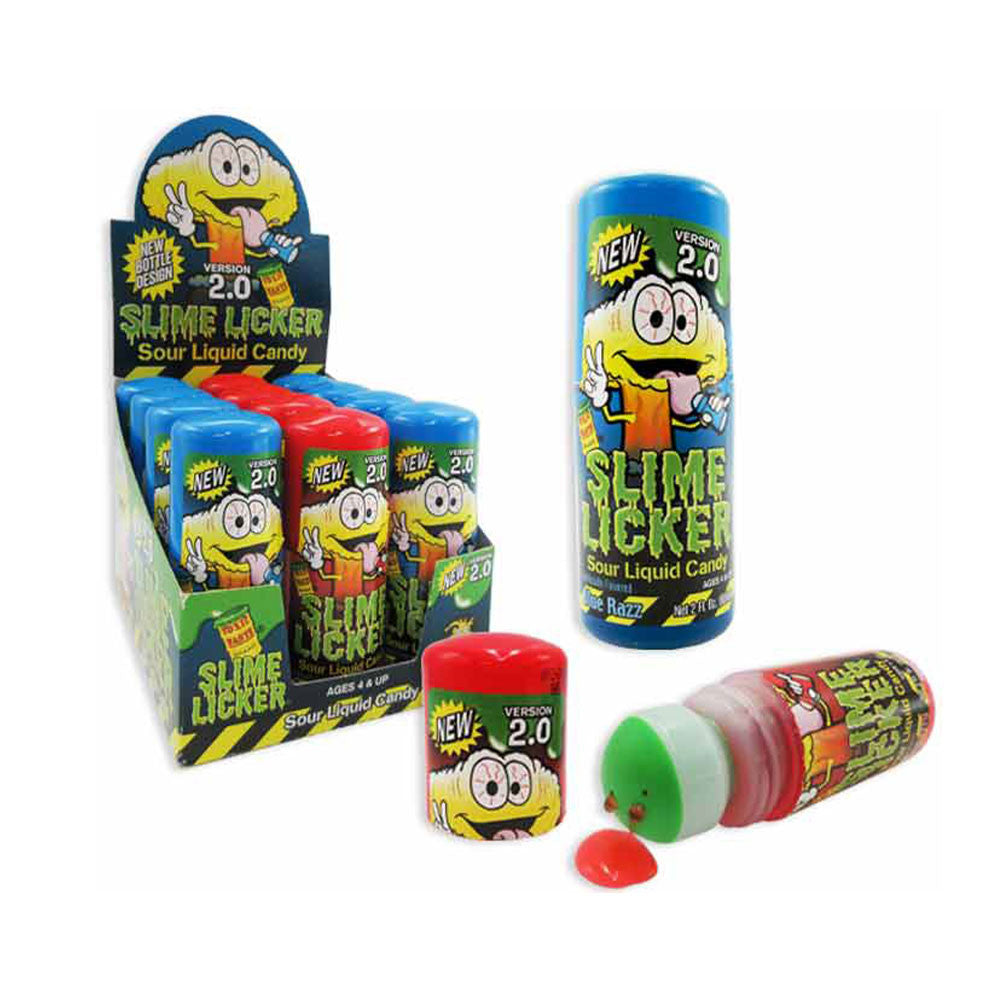 Toxic Waste Slime Licker 2.0 - Blue Razz & Strawberry - Sour Liquid Candy! / Top Trenz Online