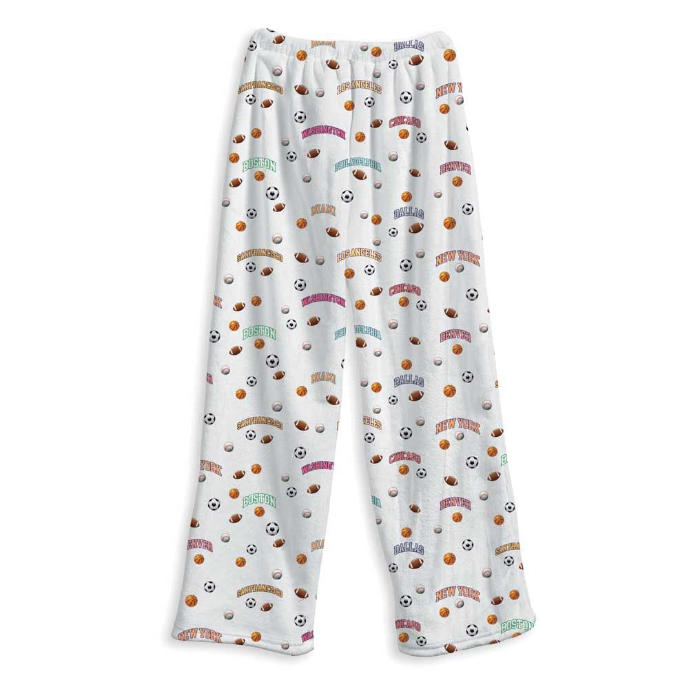 Sports Balls Fuzzy Lounge Pants – Soft Cozy Pajama Bottoms / Top Trenz For Sale