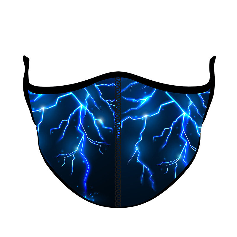 Trendy Blue Lightning Cloth Face Mask For Kids And Tweens / Top Trenz For Sale