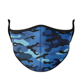 Blue Camo Face Cloth Mask For Kids And Tweens / Top Trenz Outlets
