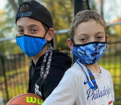 Blue Camo Face Cloth Mask For Kids And Tweens / Top Trenz Outlets