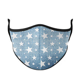 Cute Denim Star Printed Fashion Masks For All Ages / Top Trenz Online