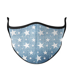 Cute Denim Star Printed Fashion Masks For All Ages / Top Trenz Online