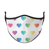 Printed Multi Rainbow Heart Face Mask / Top Trenz For Sale
