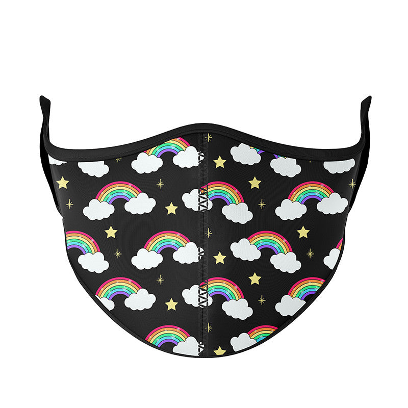 Black Rainbow with Clouds Face Mask / Top Trenz For Sale