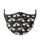 Black Rainbow with Clouds Face Mask / Top Trenz For Sale