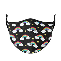 Black Rainbow with Clouds Face Mask / Top Trenz For Sale