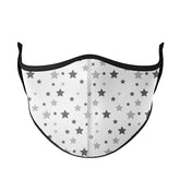 White w/Grey Snowflake Star Face Mask / Top Trenz Online Shop