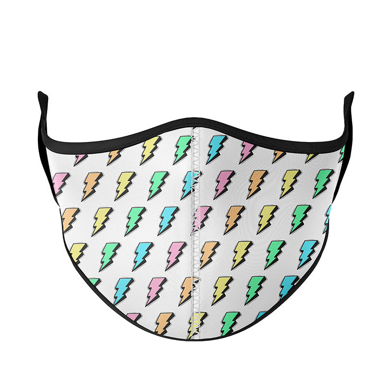White Rainbow Bolt Face Mask / Top Trenz Outlets