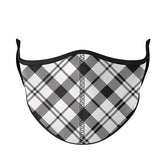 Black & White Stripe Plaid Face Mask / Top Trenz For Sale