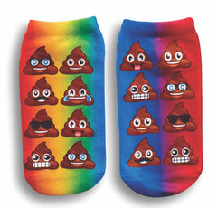 Ankle Socks-Multi Rainbow Poop / Top Trenz Sale