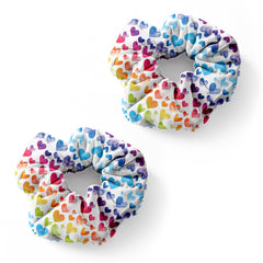 Heart Printed Scrunchie Hair Accessories For All Ages / Top Trenz Online Shop