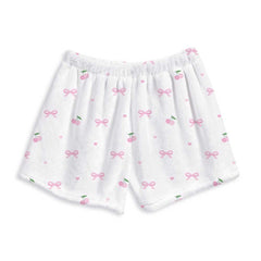 Bow and Cherry Fuzzy Lounge Shorts For Kids And Tweens / Top Trenz Outlets
