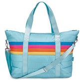 Blue Puffer Retro Stripe Tote Bag – Trendy, Lightweight & Stylish Carryall / Top Trenz Online Shop