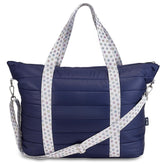 Trendy Navy Weekender Travel Bag with Rainbow Star Straps – Stylish & Spacious / Top Trenz Online