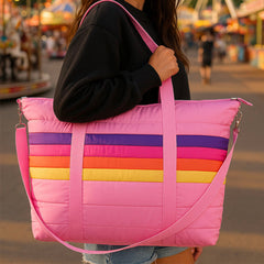Pink Puffer Tote Weekender Bag For Kids And Tweens / Top Trenz Online Shop