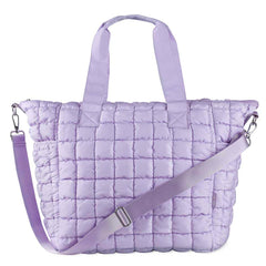 Purple Scrunchie Weekender Tote – Stylish & Spacious Travel Bag / Top Trenz Online Shop