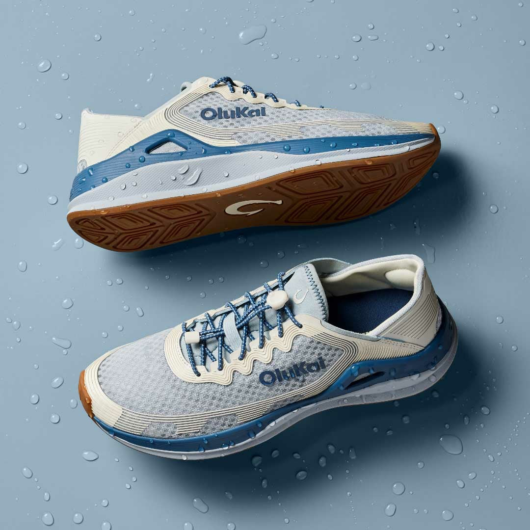 Olukai ‘Ahi Water Boat Shoes - Blue Pearl / White Sand