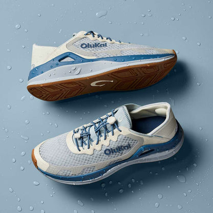 Olukai ‘Ahi Water Boat Shoes - Blue Pearl / White Sand