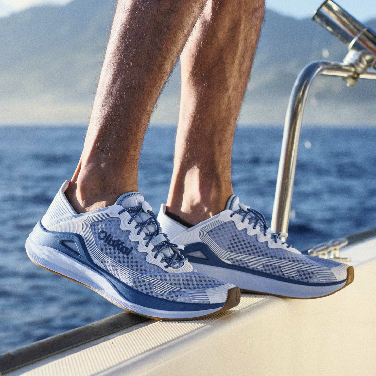 Olukai ‘Ahi Water Boat Shoes - Blue Pearl / White Sand