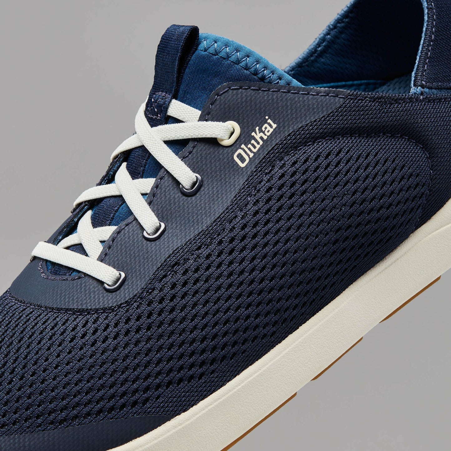 Olukai Moku Pae Boat Shoes - Trench Blue / Off White