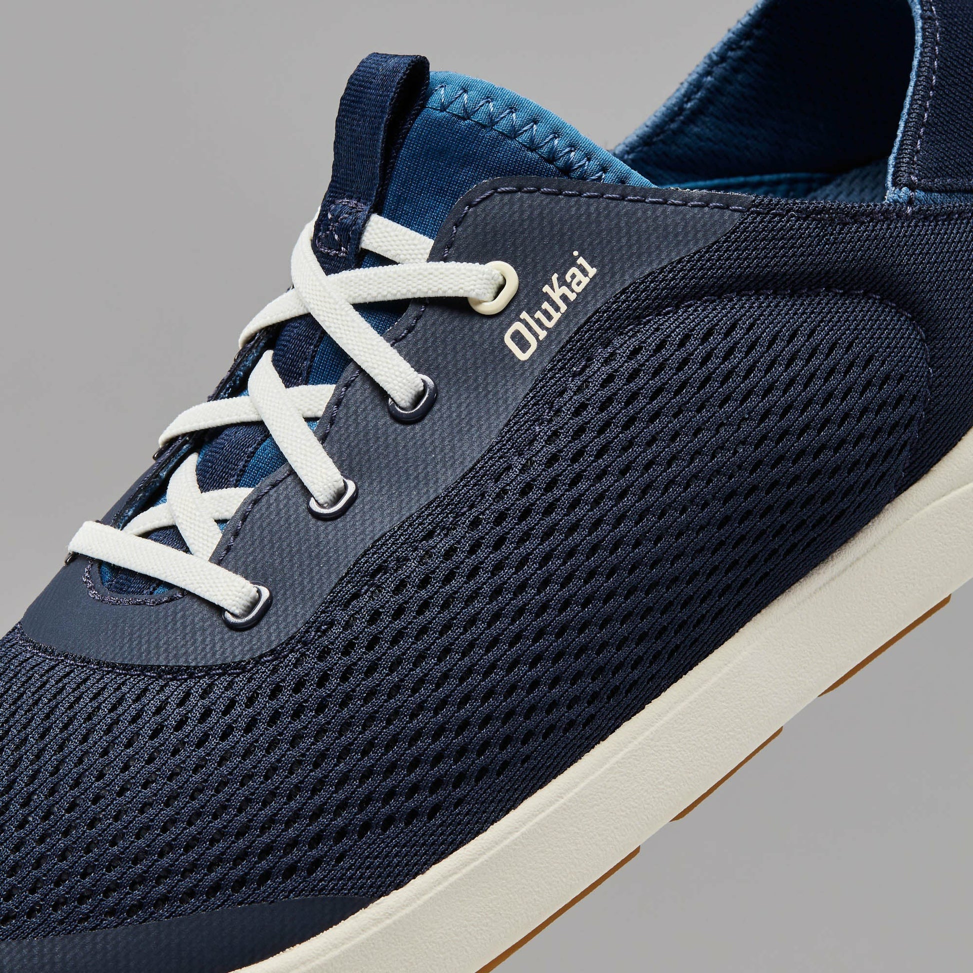 Olukai Moku Pae Boat Shoes - Trench Blue / Off White