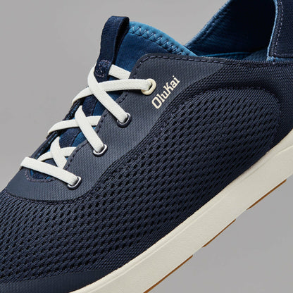 Olukai Moku Pae Boat Shoes - Trench Blue / Off White