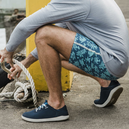 Olukai Moku Pae Boat Shoes - Trench Blue / Off White