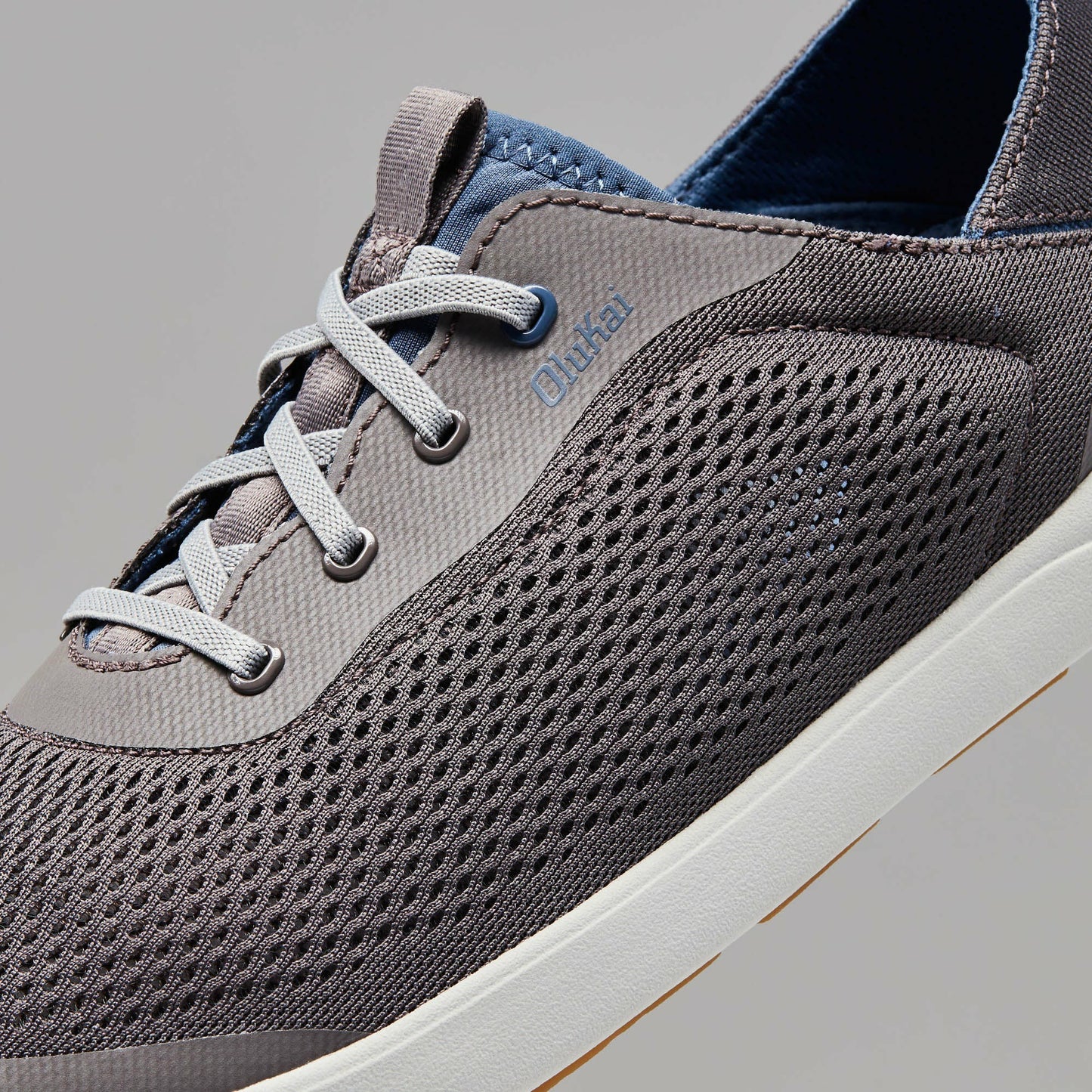 Olukai Moku Pae Boat Shoes - Pavement / Vintage Blue