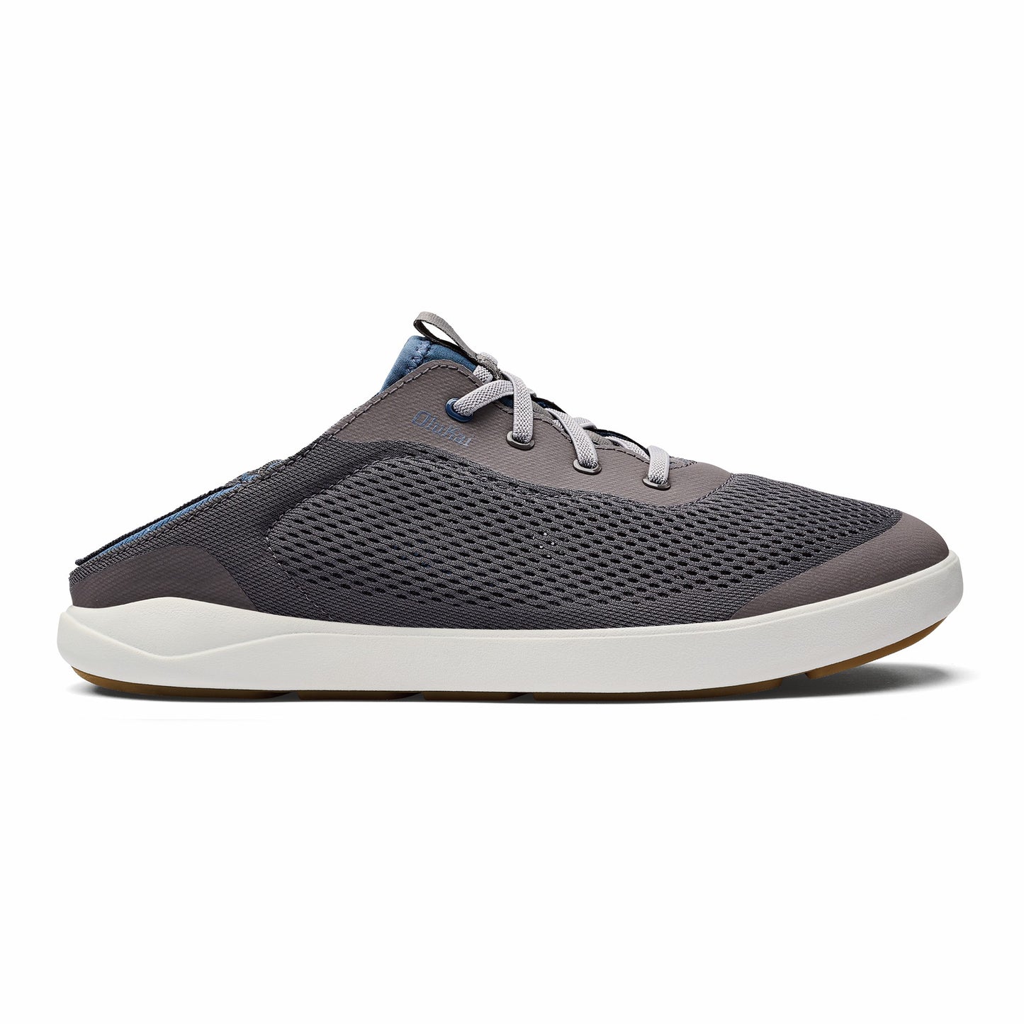Olukai Moku Pae Boat Shoes - Pavement / Vintage Blue