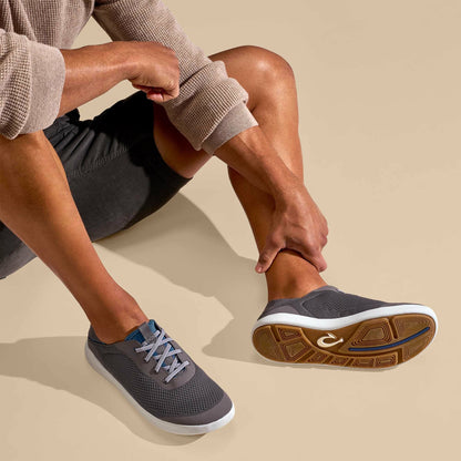 Olukai Moku Pae Boat Shoes - Pavement / Vintage Blue