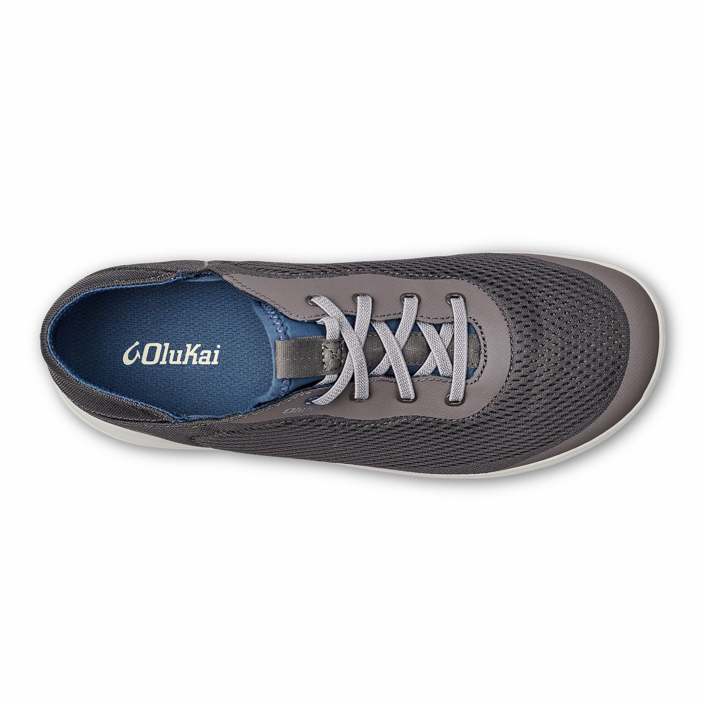 Olukai Moku Pae Boat Shoes - Pavement / Vintage Blue