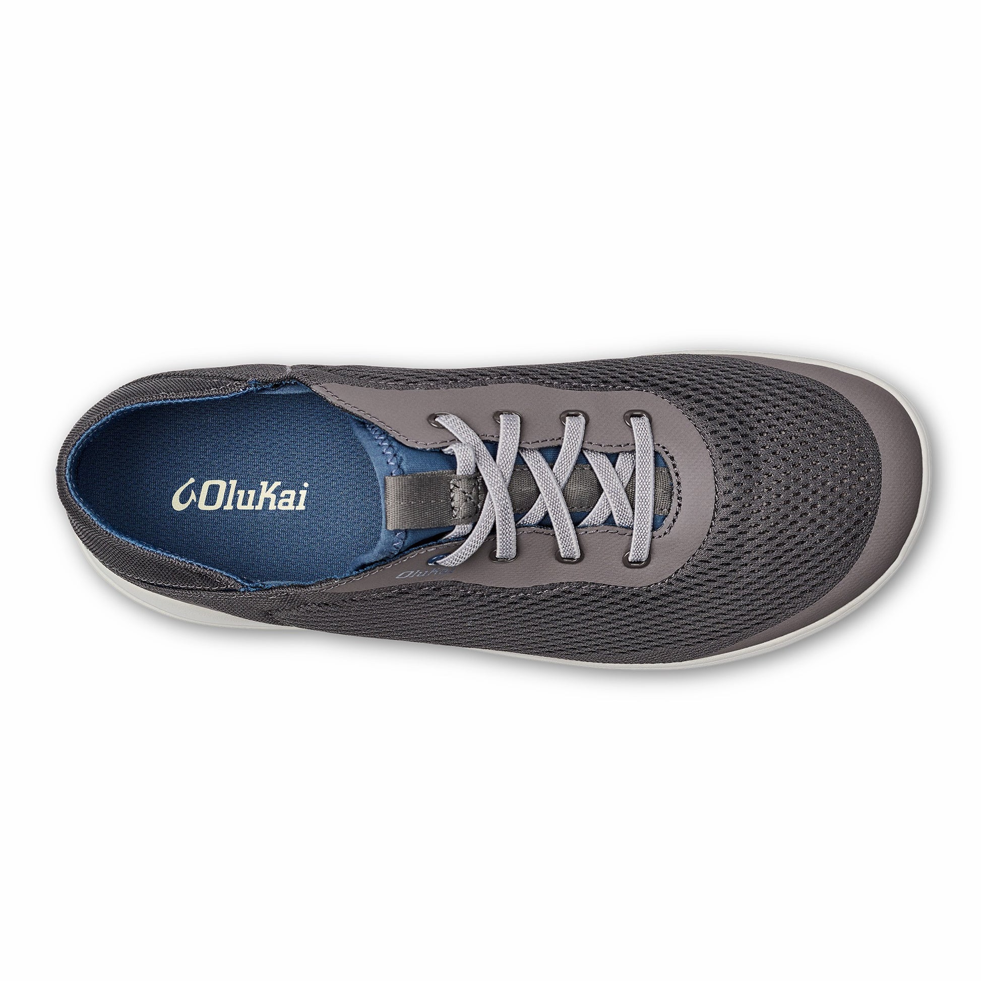 Olukai Moku Pae Boat Shoes - Pavement / Vintage Blue