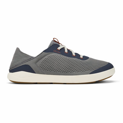 Olukai Moku Pae Boat Shoes - Ash / Trench Blue