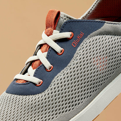 Olukai Moku Pae Boat Shoes - Ash / Trench Blue