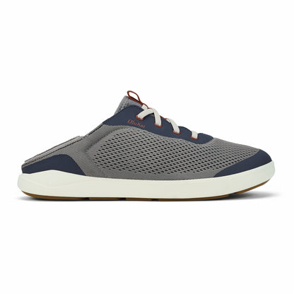 Olukai Moku Pae Boat Shoes - Ash / Trench Blue