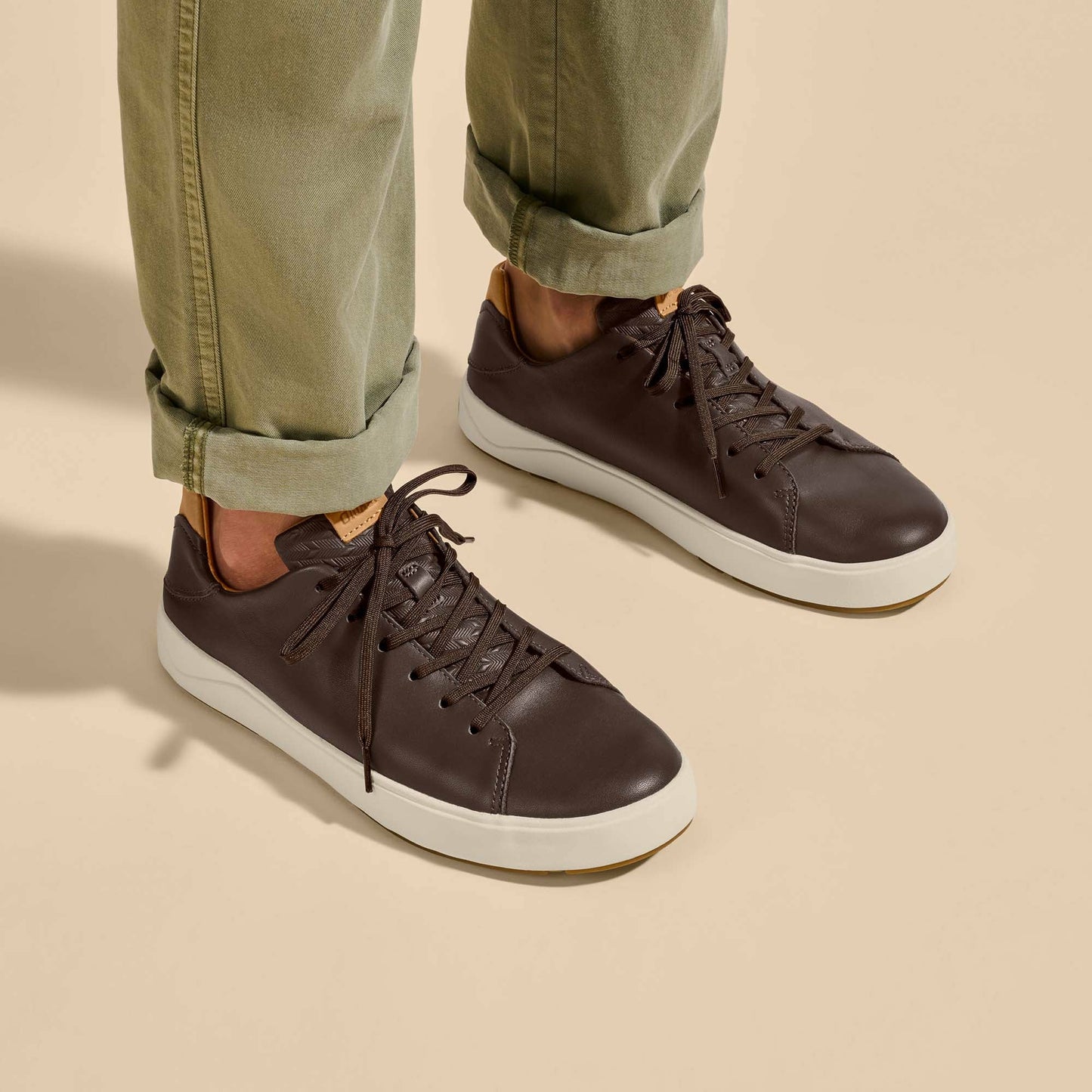 Olukai Lae‘ahi Lī ‘Ili Leather Sneakers - Dark Java