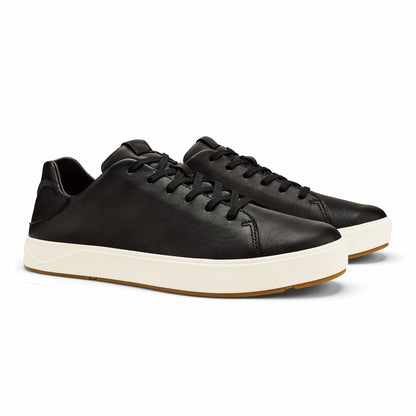 Olukai Lae‘ahi Lī ‘Ili Leather Sneakers - Onyx