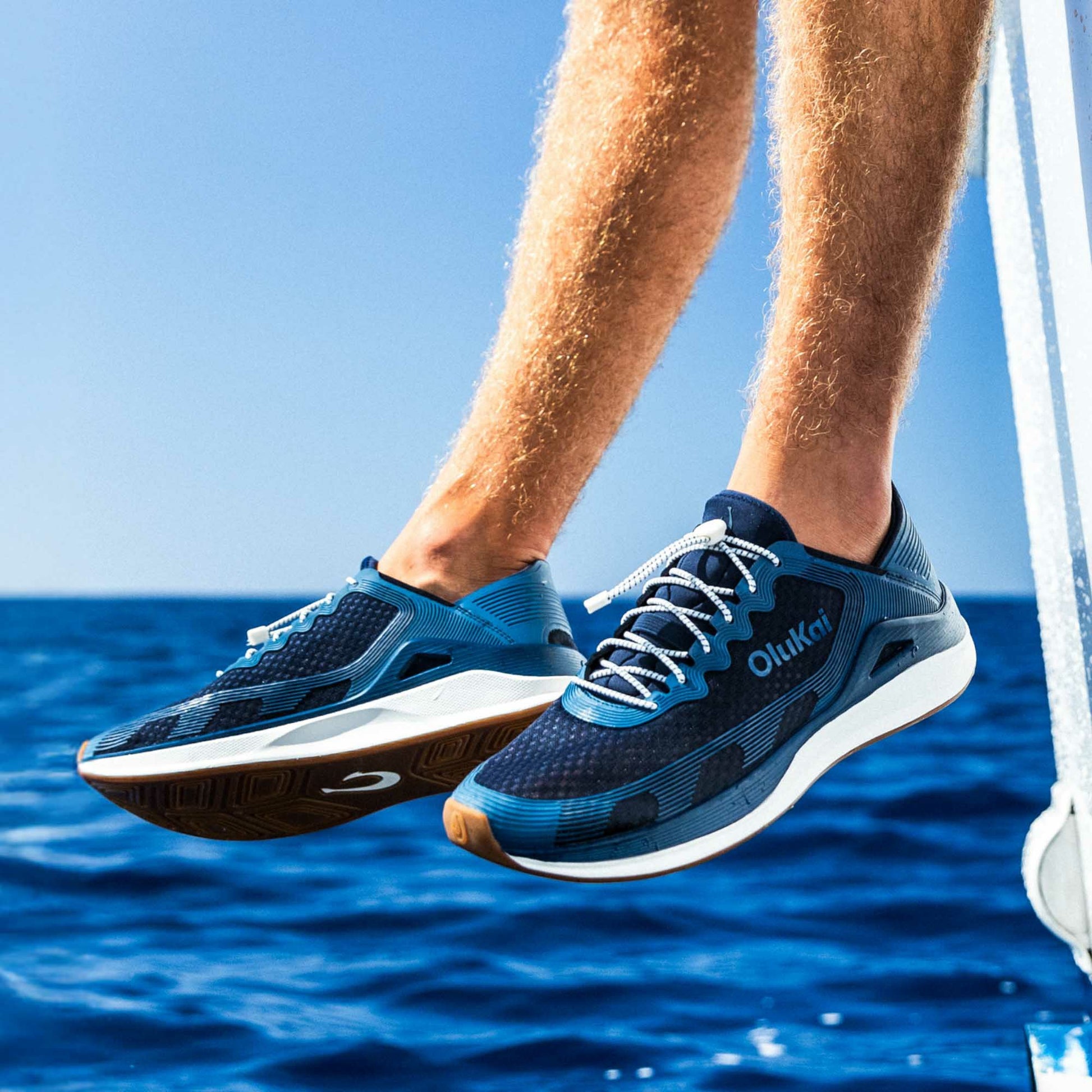 Olukai ‘Ahi Water Boat Shoes - Mood Indigo / Coastal Blue