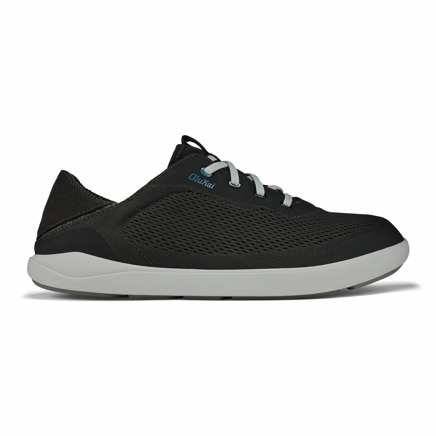 Olukai Moku Pae Boat Shoes - Black / Blue Coral