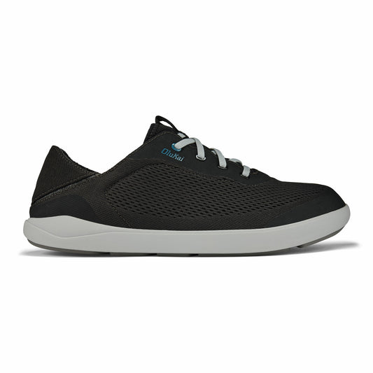Olukai Moku Pae Boat Shoes - Black / Blue Coral