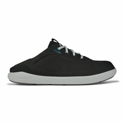 Olukai Moku Pae Boat Shoes - Black / Blue Coral