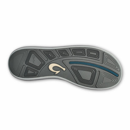 Olukai Moku Pae Boat Shoes - Black / Blue Coral